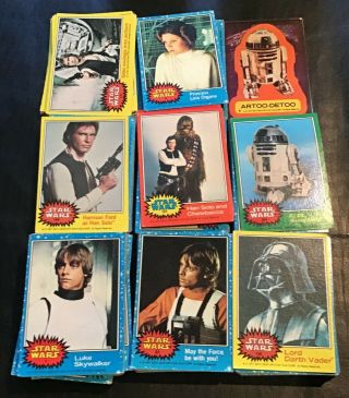 1977 Topps Star Wars Cards,  265 Total.  Luke Skywalker,  Han Solo,  Vader,  Chewy.