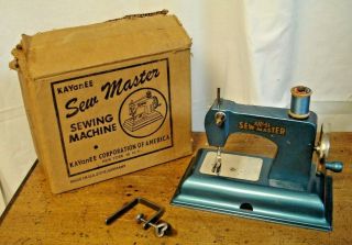 Blue Kayanee Sew Master Sewing Machine W/ Box Vintage York Germany Us Zone