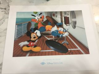 Disney Cruise Line 2010 " All Hands On Deck " Don Williams Limited Edi Lithograph