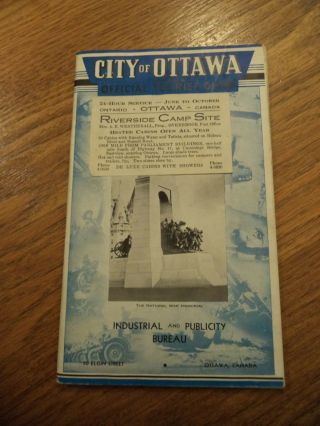 City Of Ottawa Canada Official Tourist Guide 1942 - 1943 Booklet Vintage