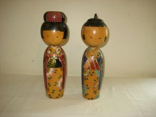 Large 14 " Vintage Handcrafted Traditional Kokeshi Japanese Wooden Dolls