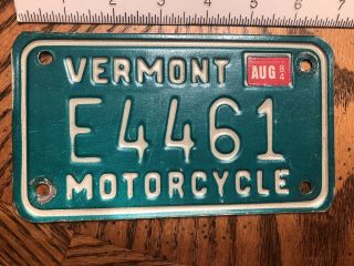 1984 Vermont Motorcycle License Plate Mc Motor Cycle Antique Old Vintage E4461