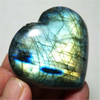 73.  8g Natural Labradorite Crystal Rough Polished From Madagascar Heart 19053010