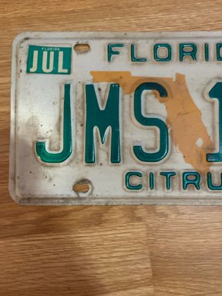 Florida 1980 License Plate Citrus County. 2