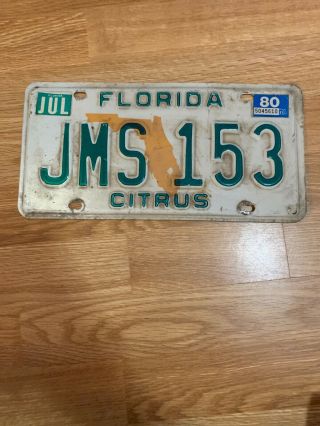 Florida 1980 License Plate Citrus County. 4