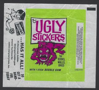 1974 Topps Ugly Stickers Gum Wrapper (bazooka.  Has It All)