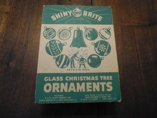 Vintage Empty Shiny Brite Christmas Tree Ornaments Box 7.  75 " X 5.  75 " X 2 "