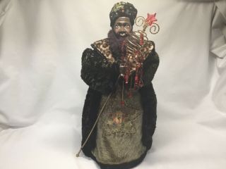 17” African American Christmas Santa Figure - Table Piece - Tree Topper