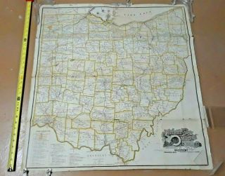 1893 Railroad Map Of Ohio Published By The State Large Size 30 " X 33 "