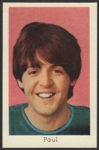 The Beatles - Paul Mccartney - 1965 - 67 Vintage Swedish Pop Stars Set Gum Card