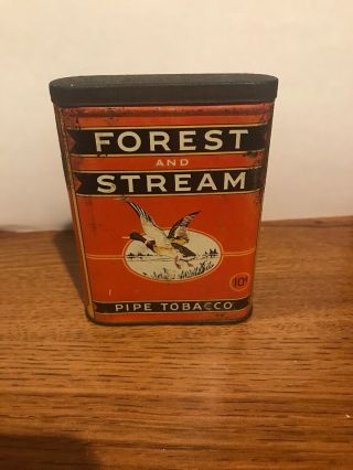 Vintage Advertising Forest And Stream Tobacco Vertical Pocket Tin