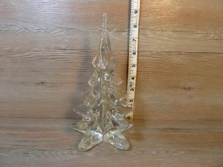 Vintage Lead Crystal Christmas Tree Clear Glass Twisted Top 8.  25”