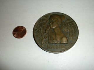 Laos Bronze Medal,  French Indo China Ocean Line,  1954,  " The Launch Of Laos "
