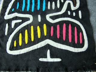 Vintage folk art Mola Textile Kuna Indians Panama reverse applique 5 3