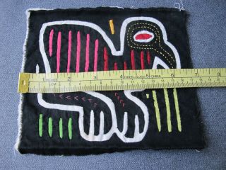 Vintage folk art Mola Textile Kuna Indians Panama reverse applique 4 5
