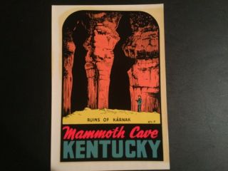 " Kentucky - Mammoth Cave,  Ruins Of Karnak " Lindgren - Turner Co.  Decal