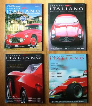 Concorso Italiano Program Set Of 4 1999 2000 2001 2002 Italian Car Show Ferrari