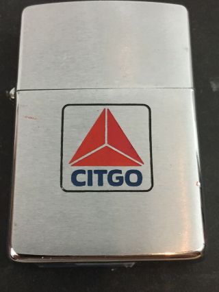 1966 Zippo Lighter - Advertising Citgo Gasoline - Red Felt Insert