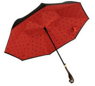 Disney Mary Poppins Returns Parrot Head Umbrella Black Red Hsn