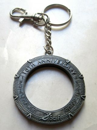 Stargate Sg - 1 10th Anniversary Pewter Keychain/keyring