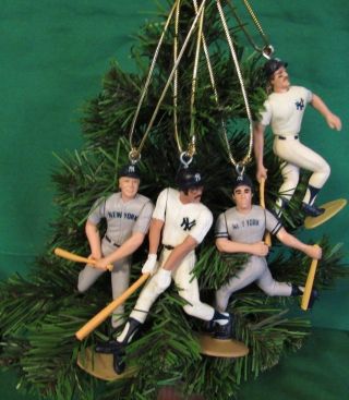 4 Custom Holiday Christmas Ornament York Yankees Mattingly,  Clark,  Mantle