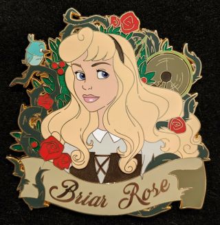 Briar Rose Inked Portrait Fantasy Pin