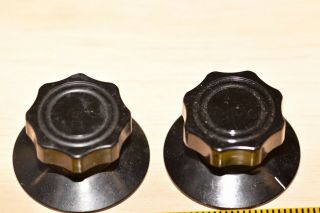 Two Daka - Ware Round Vintage Bakelite Radio Control Knobs (3)