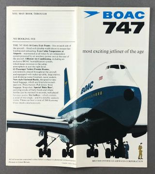 Boac Boeing 747 Airline Sales Brochure 1972 B.  O.  A.  C.