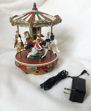 Mr Christmas▪holiday Merry Go Round Animated Carousel 50 Songs Moving Horses