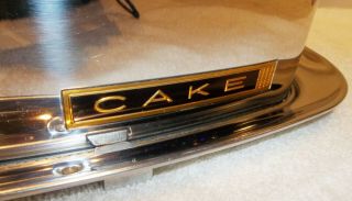Vintage Mid Century Chrome Square Lincoln Beautyware Locking Cake Carrier EXLNT 7