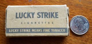 Antique Wwii Era Lucky Strike Cigarettes Tobacco Ration Pack Sample Box Military