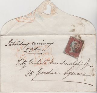 1851 Qv London Cover With A 1d Penny Red Stamp Alpha 1 Saturday Evening Post