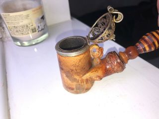 Very Rare Handcrafted Antique Smoking Pipe 4
