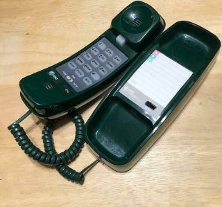 Vintage AT&T Trimline 210 Push Button Phone Green 2