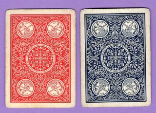 2 Single Swap Playing Cards Bicycle Pair Wide Antique Old Vintage Collecatble