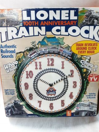 Mib Lionel 100th Anniversary Train Clock Revolving Train W/