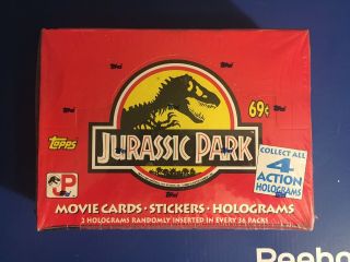 1992 Topps Jurassic Park Movie Trading Cards Wax Box (36 Packs)