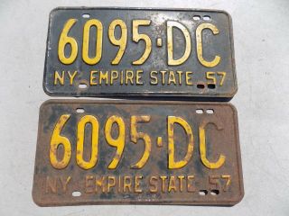 1957 York License Plate 6095 Dc Empire State Dutchess County