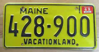 Maine 1969 License Plate Quality 428 - 900