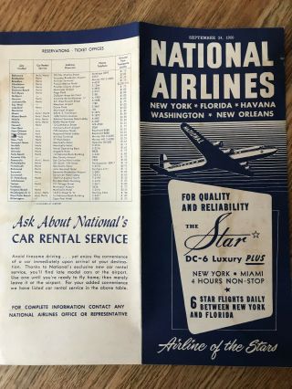 Airline National 9/50 Time Table Brochure 6