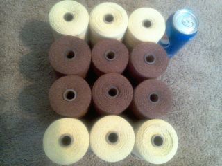 12 Spools Of Warp Thread For Weaving Loom Yellow/cream Brown