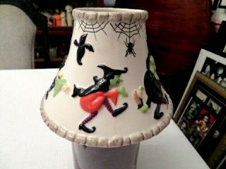 Yankee Candle Jar Shade For Halloween With Witch,  Monsters,  Spiders,  Etc.