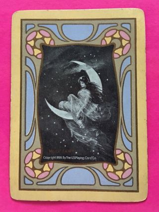 Swap Playing Card ‘moon Fairy’ Late 1800 