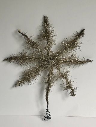 Antique Vintage Tinsel Wire Star Christmas Tree Topper Ornament B2