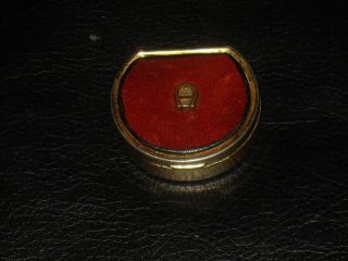 Vintage Aigner Leather With Brass Logo Pill Box