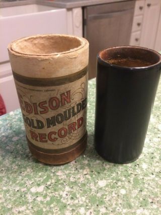 Vintage Edison Gold Moulded Records Cylinder 917 2