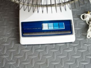 Vintage Lasko 3 - Speed 12” Oscillating Desk Fan Blue Blades Type 12 - 1 2
