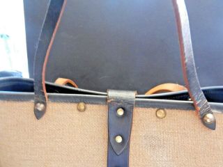 VINTAGE ENID COLLINS CANVAS,  WOOD & LEATHER JEWELED PURSE BIRD WATCHER ll 5