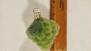 Vtg Christmas Tree Glass Sugar Coated Fruit Ornament Pear Grapes Clockface Tag 4