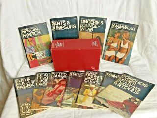 11 Books Set In Hard Case 1971 Vogue Patterns Everything About Sewing Rare Htf